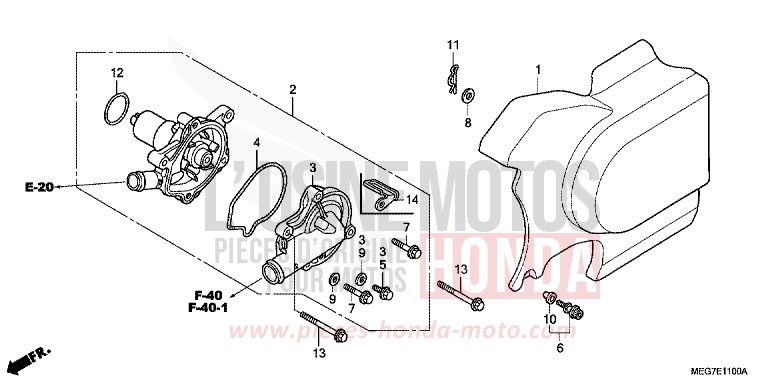WATER PUMP for Shadow GRAPHITE BLACK (NHB01) from 2012