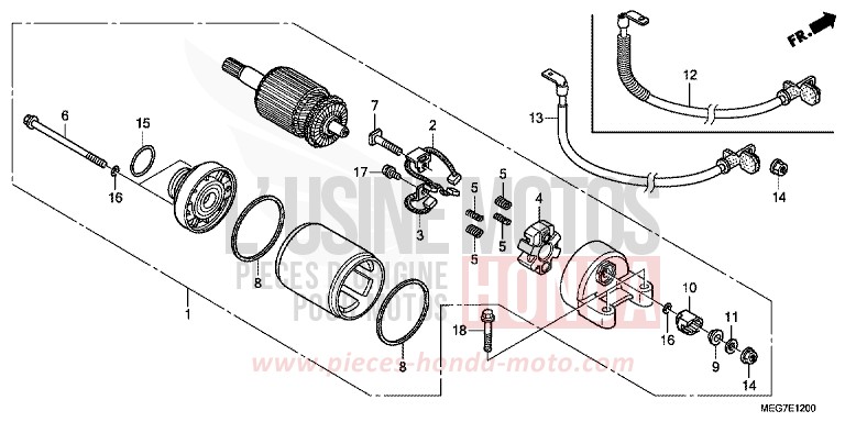 STARTER MOTOR for Shadow GRAPHITE BLACK (NHB01) from 2012