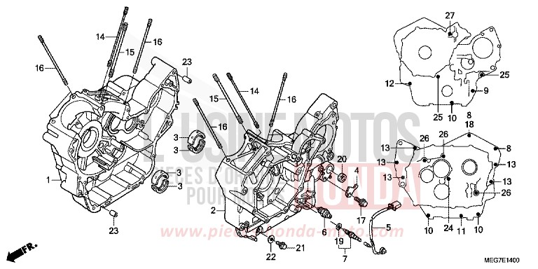 CRANKCASE (VT750C2B/C2S/CS/C/CA) for Shadow GRAPHITE BLACK (NHB01) from 2012