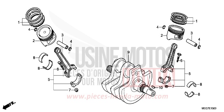 CRANKSHAFT for Shadow GRAPHITE BLACK (NHB01) from 2012