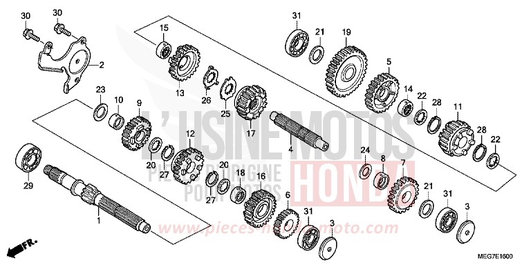 TRANSMISSION (VT750C2B/C2S/CS/C/CA) for Shadow GRAPHITE BLACK (NHB01) from 2012