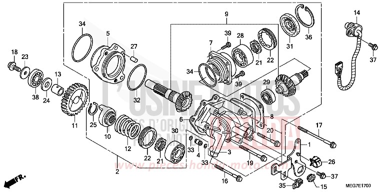 CROSS SHAFT for Shadow GRAPHITE BLACK (NHB01) from 2012
