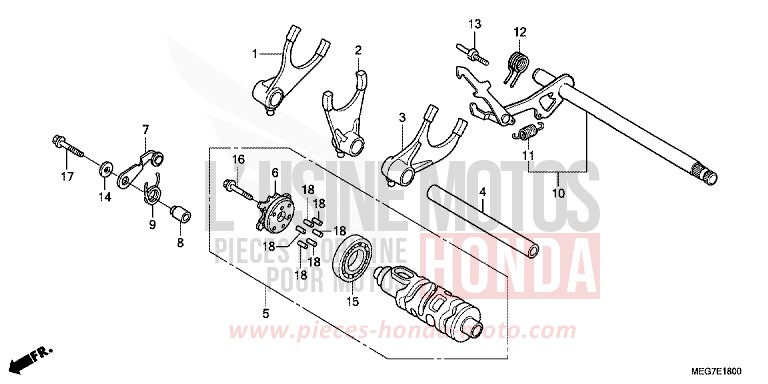 GEAR SHIFT DRUM for Shadow GRAPHITE BLACK (NHB01) from 2012
