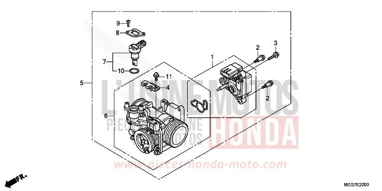 THROTTLE BODY for Shadow GRAPHITE BLACK (NHB01) from 2012