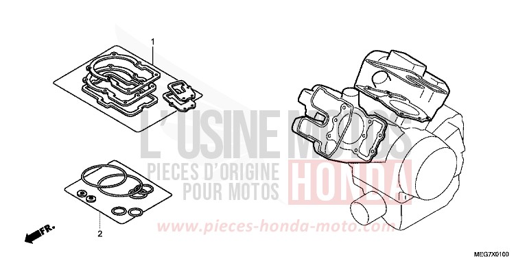 GASKET KIT A for Shadow GRAPHITE BLACK (NHB01) from 2012