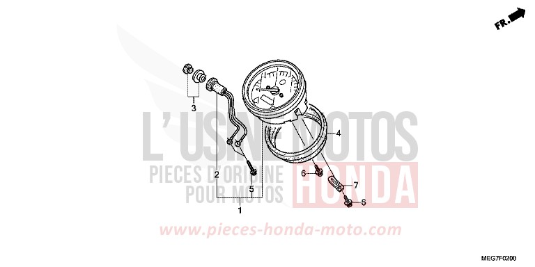 METER (VT750C2B/C2S/CS/C/CA) for Shadow GRAPHITE BLACK (NHB01) from 2012