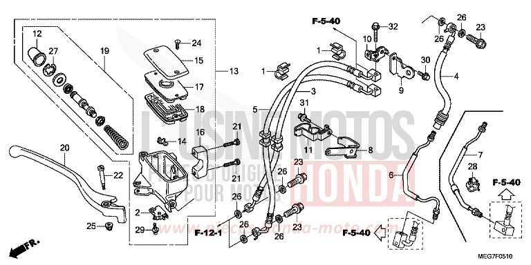 FRONT BRAKE MASTER CYLINDER (VT750C2S/CS) for Shadow GRAPHITE BLACK (NHB01) from 2012