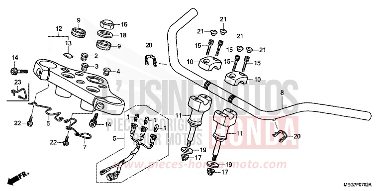 HANDLE PIPE (VT750CS/C/CA) for Shadow GRAPHITE BLACK (NHB01) from 2012