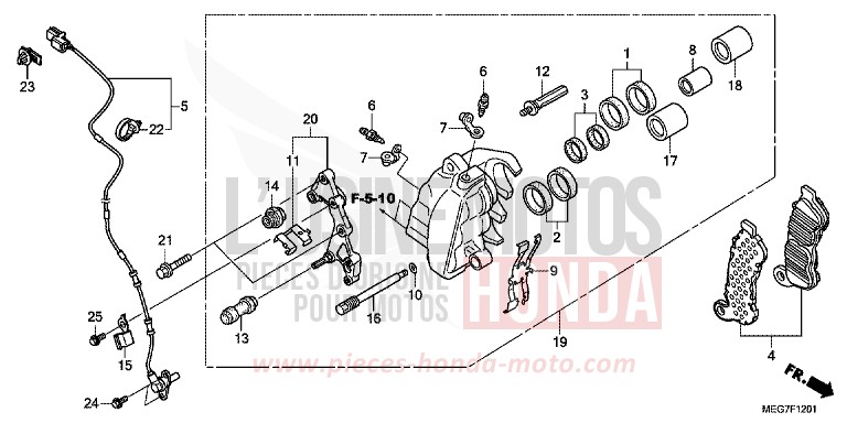 FRONT BRAKE CALIPER (VT750C2S/CS) for Shadow GRAPHITE BLACK (NHB01) from 2012
