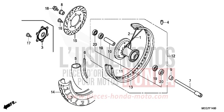 FRONT WHEEL (VT750C2B/C2S/CS/C/CA) for Shadow GRAPHITE BLACK (NHB01) from 2012