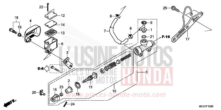 REAR BRAKE MASTER CYLINDER for Shadow GRAPHITE BLACK (NHB01) from 2012