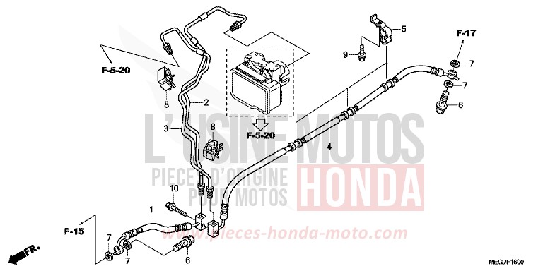 REAR BRAKE HOSE for Shadow GRAPHITE BLACK (NHB01) from 2012