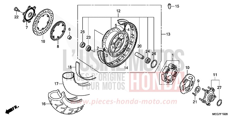 REAR WHEEL (VT750C2S/CS) for Shadow GRAPHITE BLACK (NHB01) from 2012