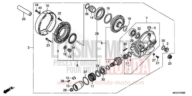 FINAL DRIVEN GEAR for Shadow GRAPHITE BLACK (NHB01) from 2012