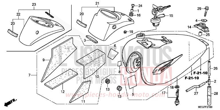 FUEL TANK (VT750C2B/C2S/CS/C/CA) for Shadow GRAPHITE BLACK (NHB01) from 2012