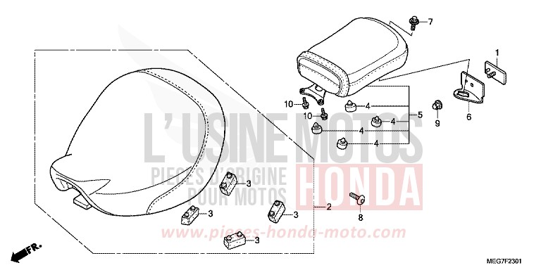 SEAT (VT750CS/C/CA) for Shadow GRAPHITE BLACK (NHB01) from 2012