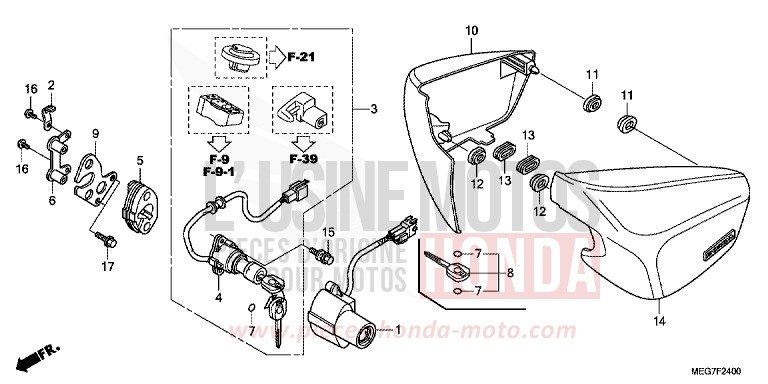 SIDE COVER (VT750C2B/C2S/CS/C/CA) for Shadow GRAPHITE BLACK (NHB01) from 2012