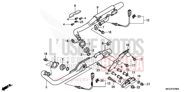 EXHAUST MUFFLER (VT750C2B/C2S/CS/C/CA) for Shadow GRAPHITE BLACK (NHB01) from 2012