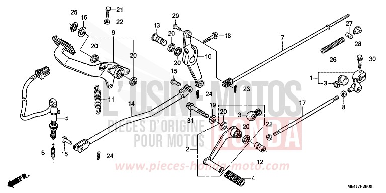 PEDAL (VT750C2B/C2S/CS-E,ED,3E,2ED/C/CA) for Shadow GRAPHITE BLACK (NHB01) from 2012