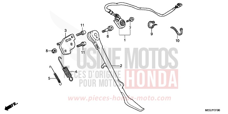SIDE STAND (VT750C2B/C2S/CS/C/CA) for Shadow GRAPHITE BLACK (NHB01) from 2012