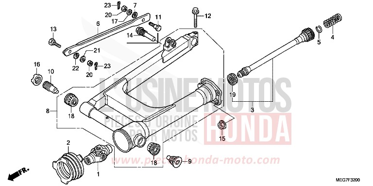 SWINGARM (VT750C2B/C2S/CS/C/CA) for Shadow GRAPHITE BLACK (NHB01) from 2012
