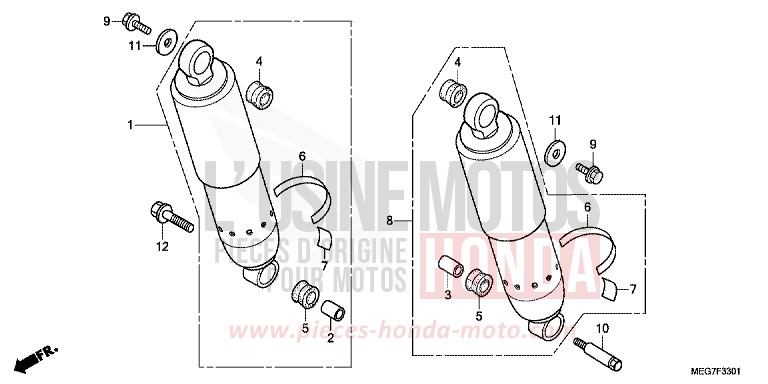 REAR CUSHION (VT750CS/C/CA) for Shadow GRAPHITE BLACK (NHB01) from 2012