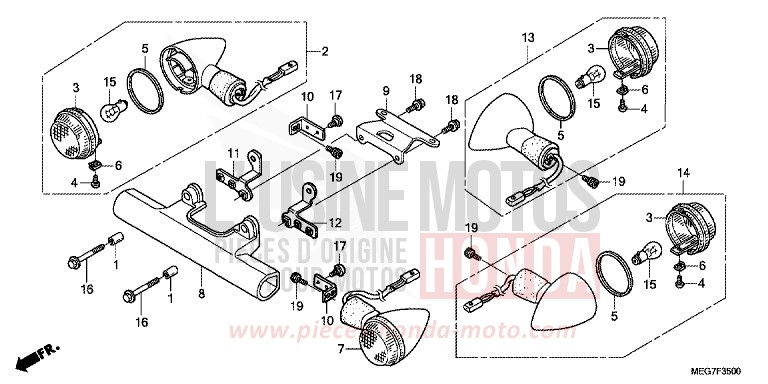 WINKER (VT750C2B/CS/C/CA) for Shadow GRAPHITE BLACK (NHB01) from 2012