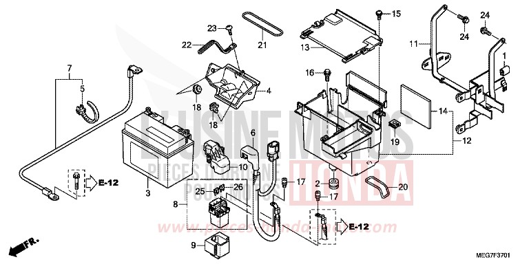 BATTERY (VT750C2S/CS) for Shadow GRAPHITE BLACK (NHB01) from 2012