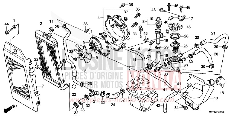 RADIATOR (VT750C2B/C2S/CS/C/CA) for Shadow GRAPHITE BLACK (NHB01) from 2012