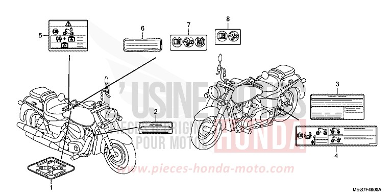 CAUTION LABEL (VT750C2B/C2S/CS/C/CA) for Shadow GRAPHITE BLACK (NHB01) from 2012