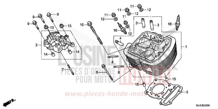 TESTATA CILINDRO ANTERIORE per Shadow INDY GRAY METALLIC (NH431) del 2013