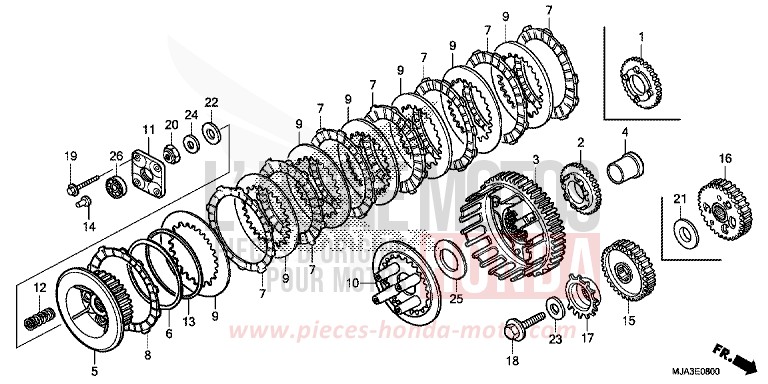 CLUTCH for Shadow INDY GRAY METALLIC (NH431) from 2013