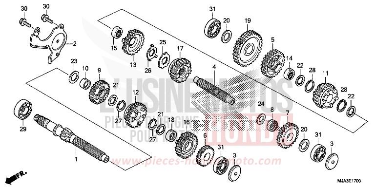 TRANSMISSION (VT750C/C2S/CA/CS) for Shadow INDY GRAY METALLIC (NH431) from 2013