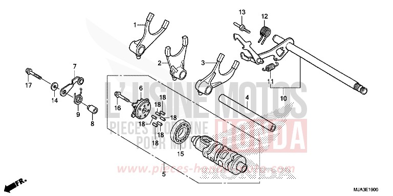 GEAR SHIFT DRUM for Shadow INDY GRAY METALLIC (NH431) from 2013