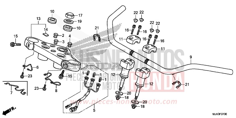 HANDLE PIPE (VT750C/CA/CS) for Shadow INDY GRAY METALLIC (NH431) from 2013