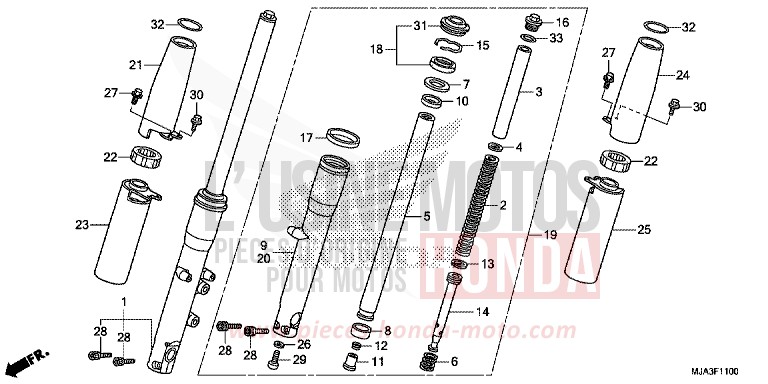 FRONT FORK (VT750C/CA/CS) for Shadow INDY GRAY METALLIC (NH431) from 2013