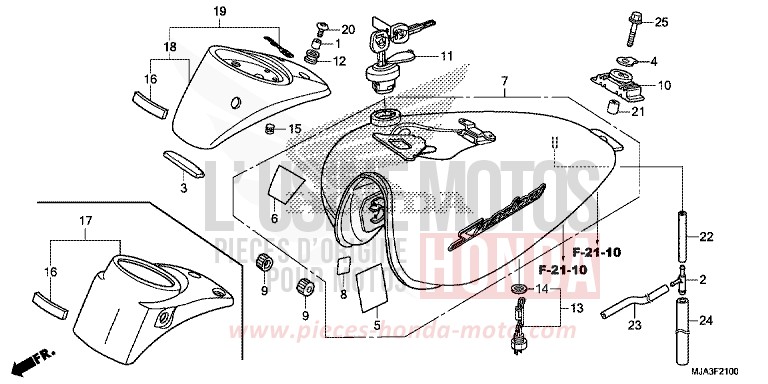 FUEL TANK (VT750C/C2S/CA/CS) for Shadow INDY GRAY METALLIC (NH431) from 2013