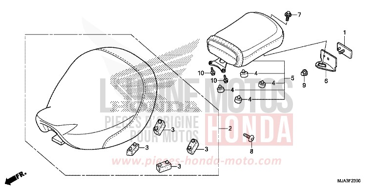 SEAT (VT750C/CA/CS) for Shadow INDY GRAY METALLIC (NH431) from 2013