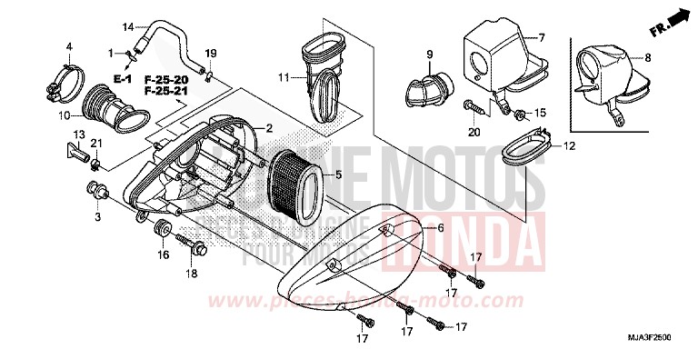 AIR CLEANER for Shadow INDY GRAY METALLIC (NH431) from 2013