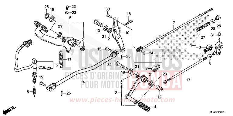 PEDAL (VT750C/C2S/CA/CS) for Shadow INDY GRAY METALLIC (NH431) from 2013