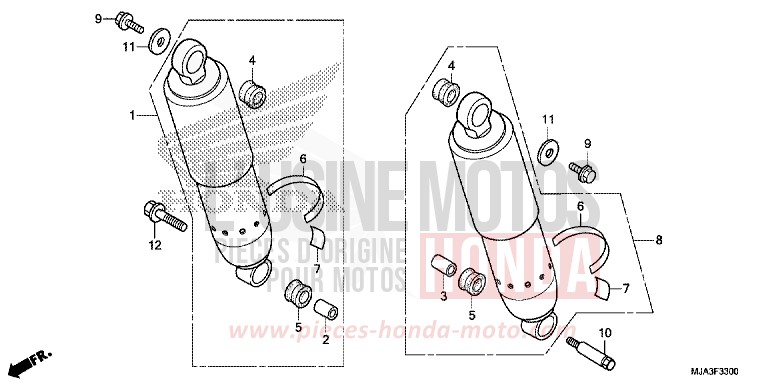 REAR CUSHION (VT750C/CA/CS) for Shadow INDY GRAY METALLIC (NH431) from 2013