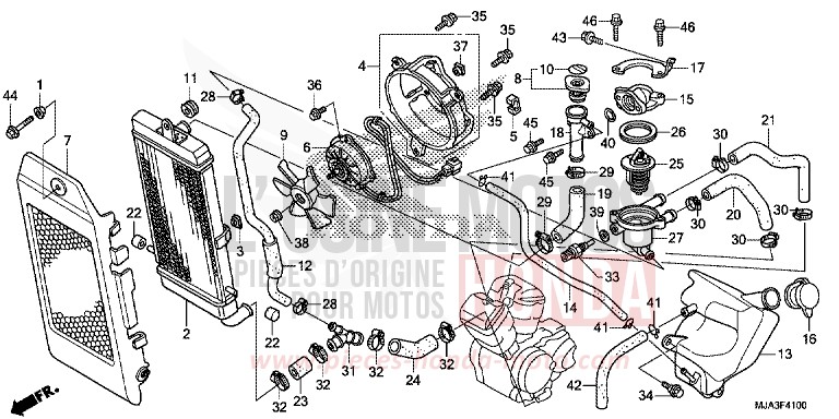 RADIATOR (VT750C/C2S/CA/CS) for Shadow INDY GRAY METALLIC (NH431) from 2013