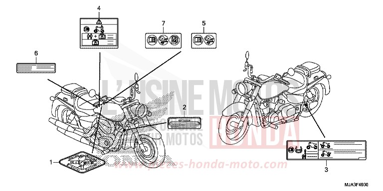 CAUTION LABEL (VT750C/C2S/CA/CS) for Shadow INDY GRAY METALLIC (NH431) from 2013