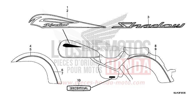 EMBLEM (VT750C/CA/CS) for Shadow INDY GRAY METALLIC (NH431) from 2013
