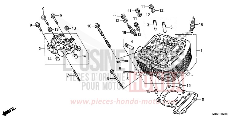 FRONT CYLINDER HEAD for Shadow INDY GRAY METALLIC (NH431) from 2014