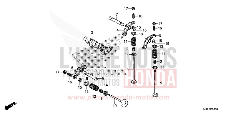 CAMSHAFT/VALVE (FRONT) for Shadow INDY GRAY METALLIC (NH431) from 2014