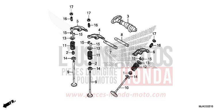 CAMSHAFT/VALVE (REAR) for Shadow INDY GRAY METALLIC (NH431) from 2014
