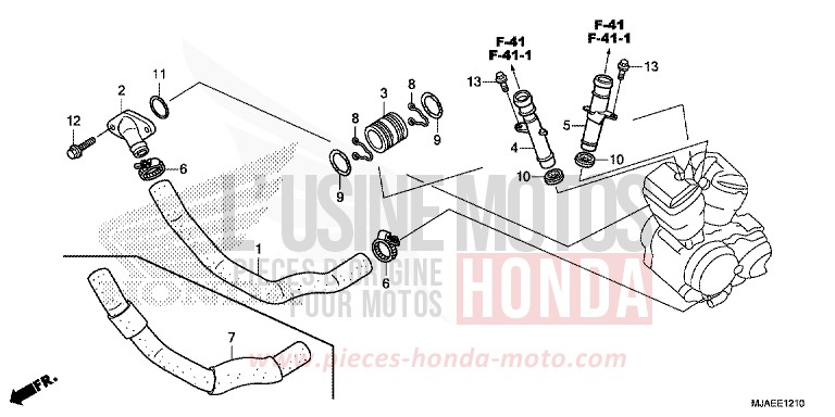 WATER PIPE for Shadow INDY GRAY METALLIC (NH431) from 2014