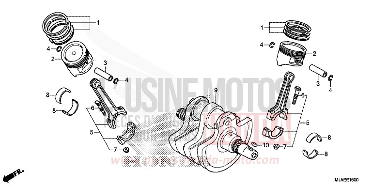 CRANKSHAFT for Shadow INDY GRAY METALLIC (NH431) from 2014