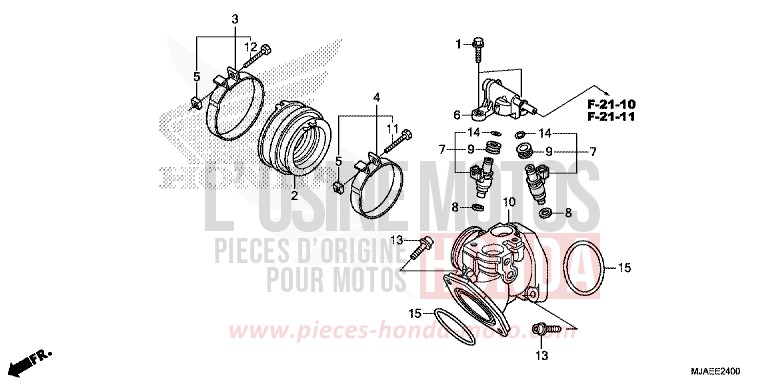 INLET MANIFOLD for Shadow INDY GRAY METALLIC (NH431) from 2014
